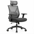 Cadeira de Escritório Ergonómica Preta em Malha com Apoio de Cabeça, 64 x 64 x 118-128 cm