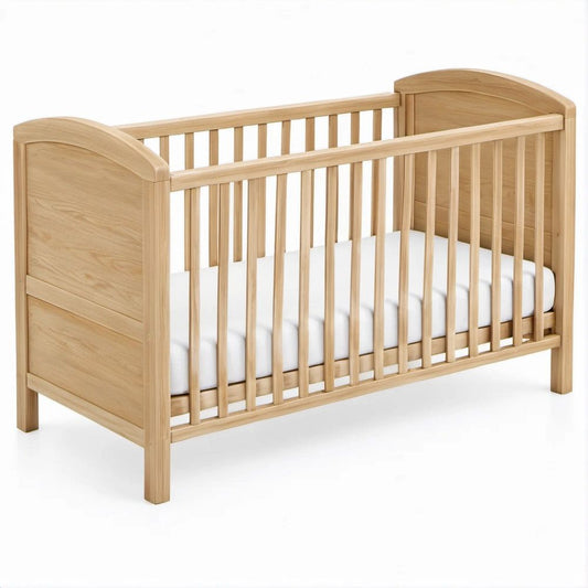 Berço Infantil em Pinho Maciço Natural com Grades 124 x 65 x 95 cm